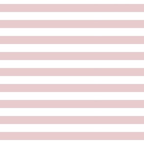 large scale // large scale // 2 color stripes - pure white_ rose pink - simple horizontal // 1 inch stripe