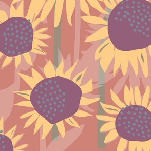 cut paper sunflowers colorway 1 24 inch