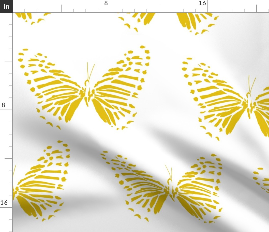 medium butterfly flight dijon yellow on white