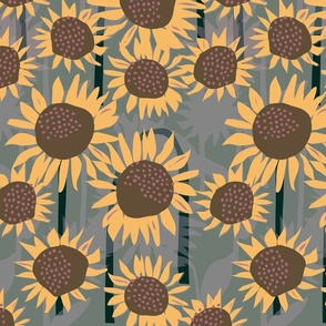cut paper sunflowers colorway 4 12 inch