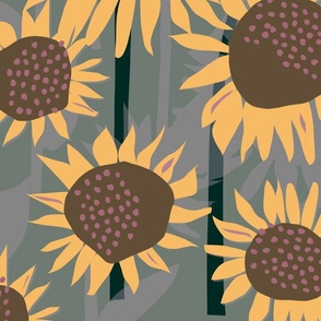 cut paper sunflowers colorway 4 24 inch