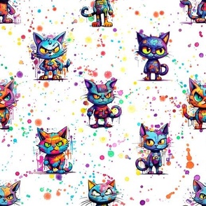 Graffiti Cat Gang Paint Splash