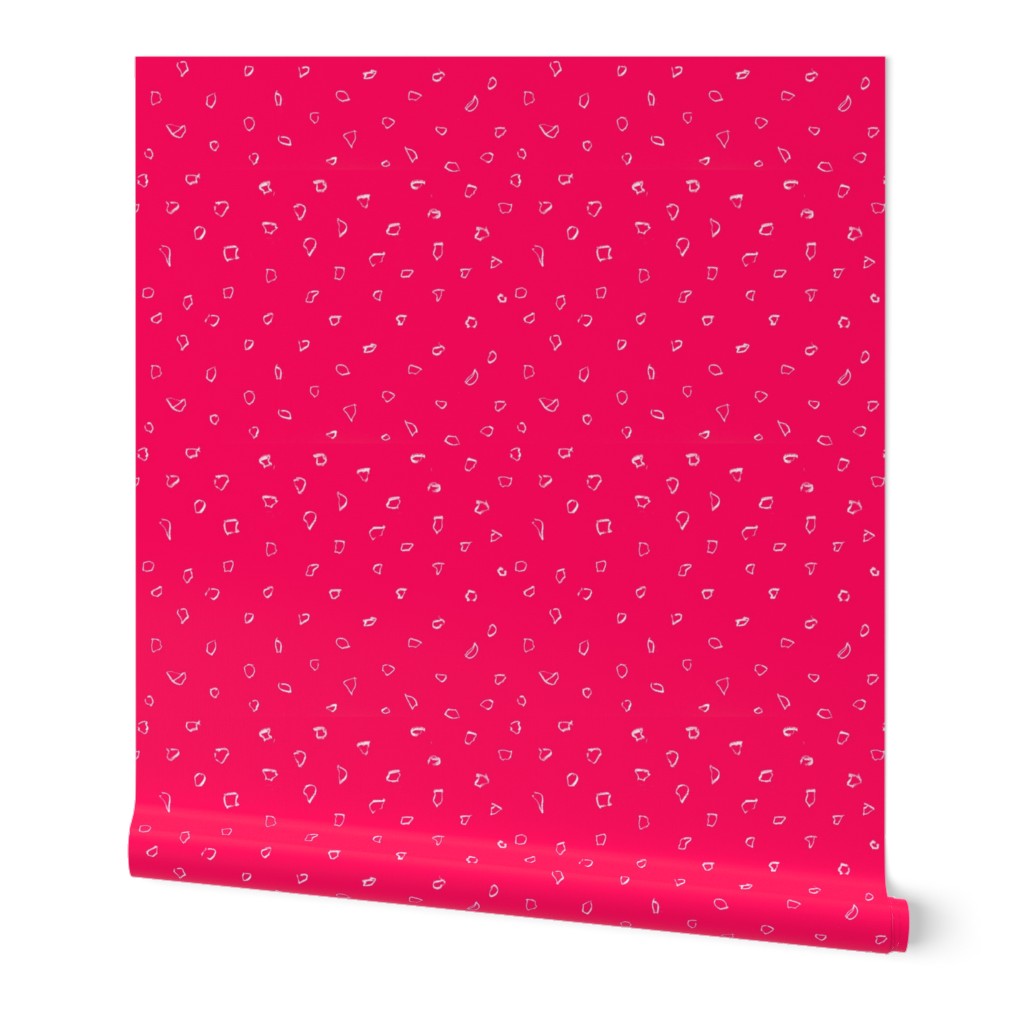 White Dots Hot Pink Fuchsia