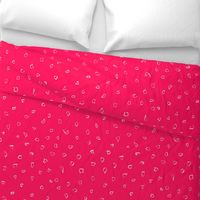 White Dots Hot Pink Fuchsia