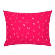 White Dots Hot Pink Fuchsia