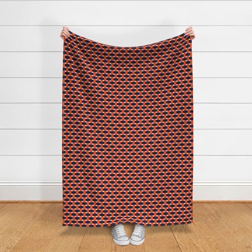  BASKETWEAVE Bright Orange Blue Woven - Medium