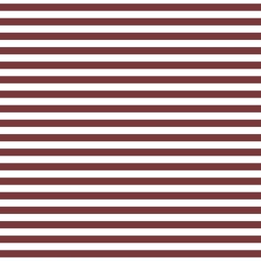 2 color stripes - beetroot red_ pure white - simple horizontal // half inch stripe