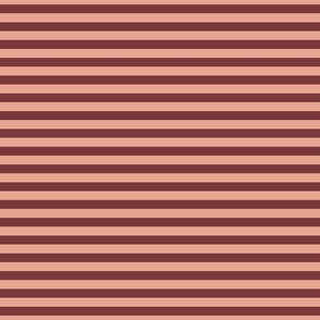 medium scale // 2 color stripes - beet root red_ stone fruit peach - simple horizontal // half inch stripe