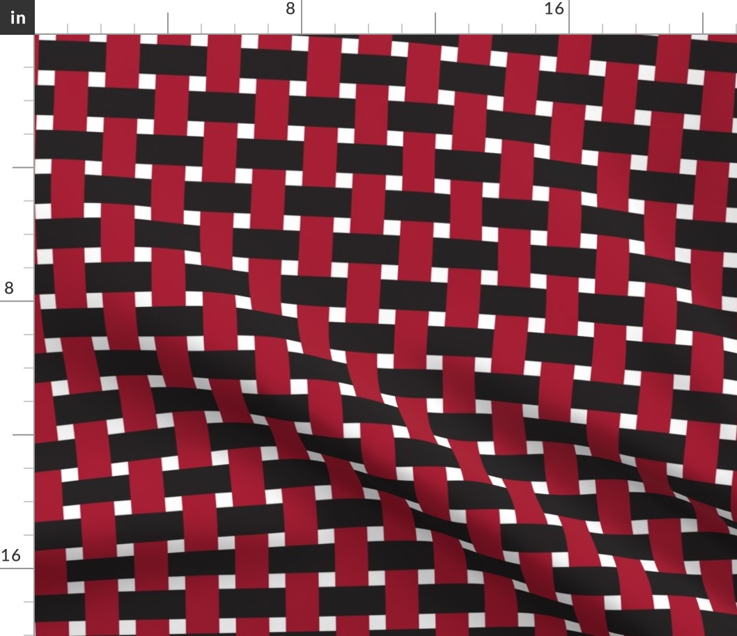  BASKETWEAVE Red and Black - Medium