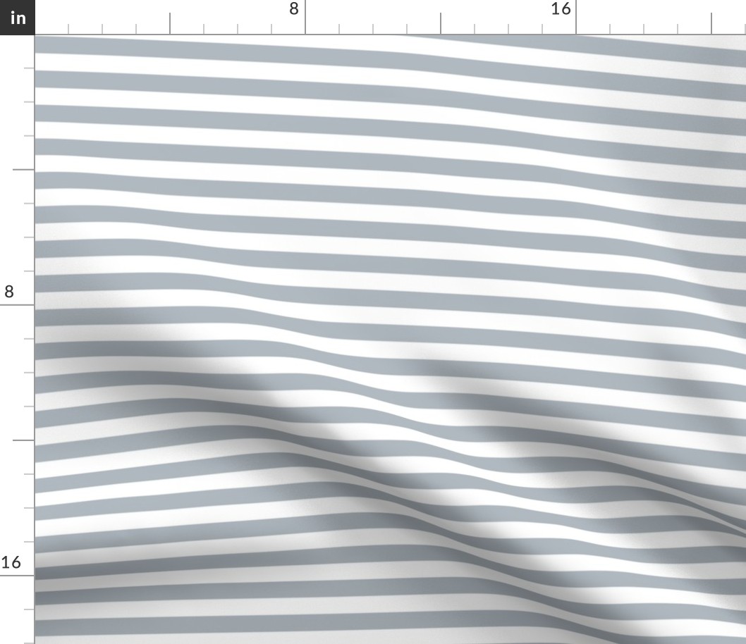 medium scale // 2 color stripes - lakeside blue_ pure white - simple horizontal // half inch stripe