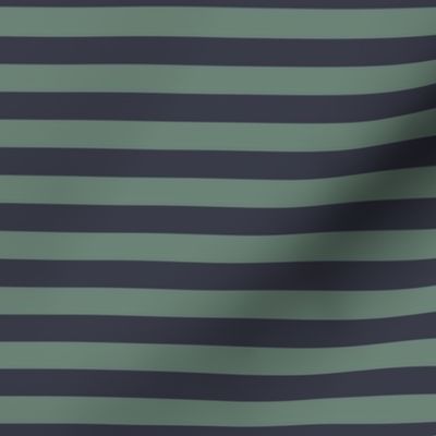 medium scale // 2 color stripes - mountain fig blue_ juniper green - simple horizontal // half inch stripe