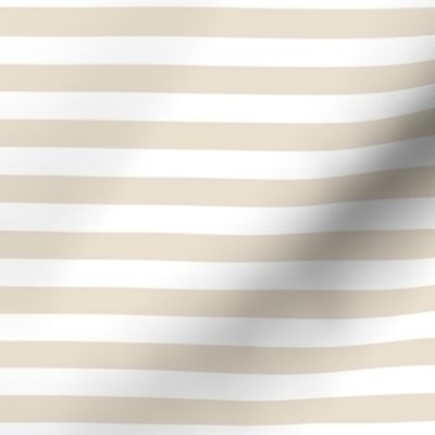 medium scale // 2 color stripes - pure white_ radiant dawn nude - simple horizontal // half inch stripe