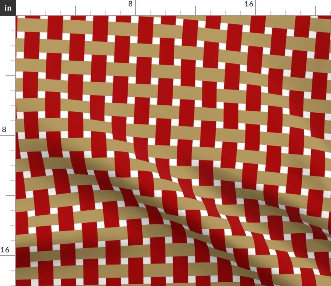  BASKETWEAVE Gold and Red Woven - Medium
