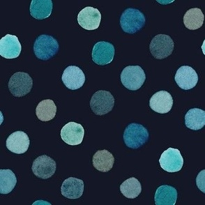 Watercolor Aqua and blue dots
