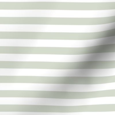 medium scale // 2 color stripes - pure white_ wavecrest green - simple horizontal // half inch stripe