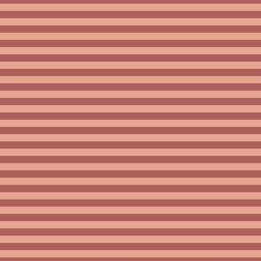 medium scale // 2 color stripes - stone fruit peach_ wild poppy red - simple horizontal // half inch stripe