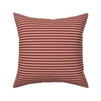 small scale // 2 color stripes - beet root red_ stone fruit peach - simple horizontal // quarter inch stripe