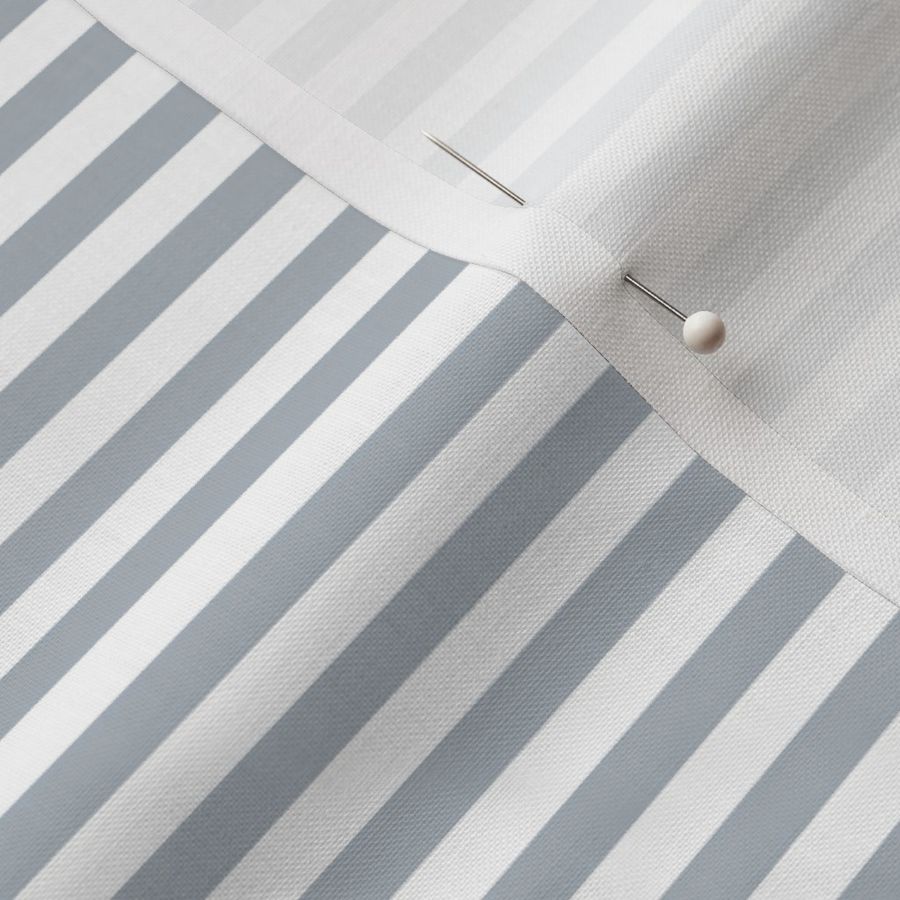 small scale // 2 color stripes - lakeside blue_ pure white - simple horizontal // quarter inch stripe