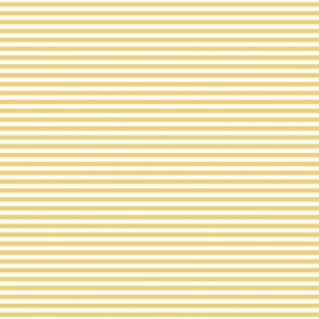 small scale // 2 color stripes - pure white_ sunny side up yellow - simple horizontal // quarter inch stripe
