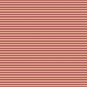small scale // 2 color stripes - stone fruit peach_ wild poppy red - simple horizontal // quarter inch stripe