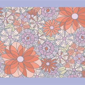 Pantone Intangibles Retro flowers tea towel 