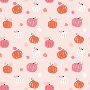 Cute Halloween Pumpkins in Pink and Orange