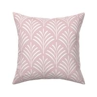 art deco fronds - pure white_ rose pink - fish scale fans