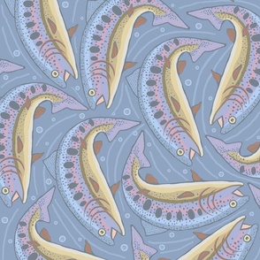 Flying Fish Mola Fabric, Wallpaper and Home Decor