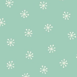 Hand-drawn Snowflakes - Seafoam Green