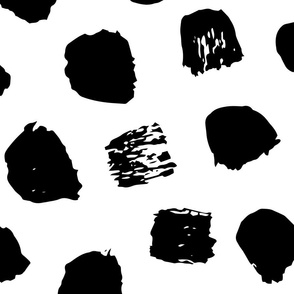 large paintbrush stamps black on white