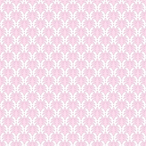 simple palm fan/pink on white background