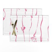 Vival Magenta Floral Stripe on White