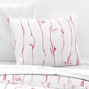 Vival Magenta Floral Stripe on White