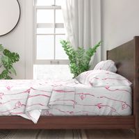 Vival Magenta Floral Stripe on White