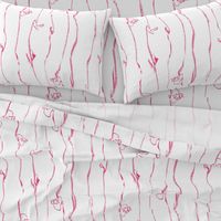 Vival Magenta Floral Stripe on White