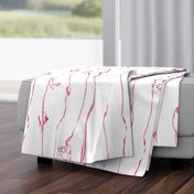 Vival Magenta Floral Stripe on White