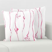 Vival Magenta Floral Stripe on White