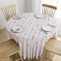 Vival Magenta Floral Stripe on White