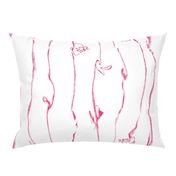 Vival Magenta Floral Stripe on White