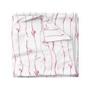 Vival Magenta Floral Stripe on White