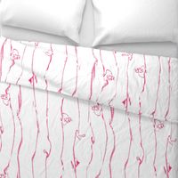 Vival Magenta Floral Stripe on White