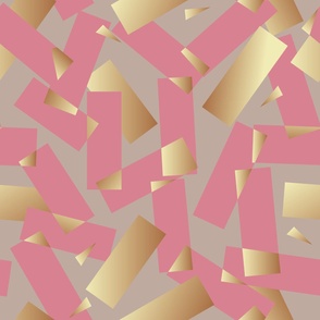 pink and gold shreds wallpaper design