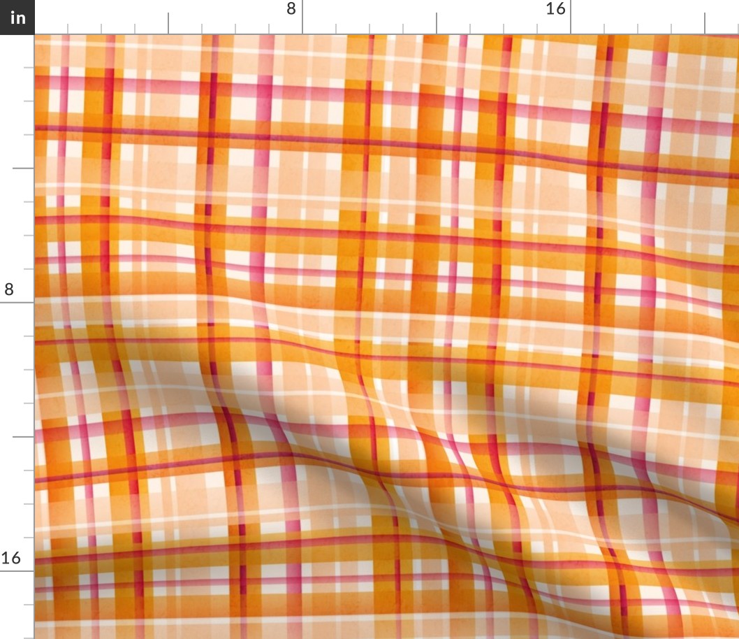 orange and pink plaid