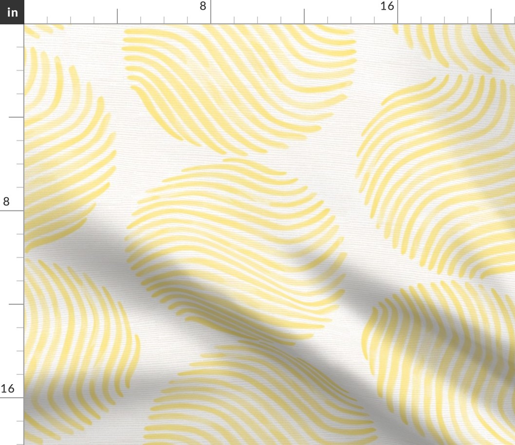 Yellow textured wavy circles for bedding, home decor and wallpaper