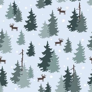 winter_deer-trees