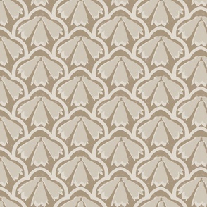 Beige block print floral clivias for wallpaper, cushions and home interiors
