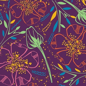 floral 70s style pattern