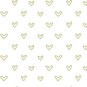 Cute Hand Drawn Hearts Coordinating Ditsy Blender Print in White and Sage Green