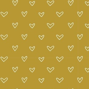 Cute Hand Drawn Hearts Coordinating Ditsy Blender Print in Sage Green and White