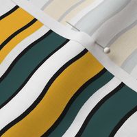 Large Scale Team Spirit Football Wavy Stripes in Green Bay Packers Colors Forest Green and Cheese Yellow Gold (1)